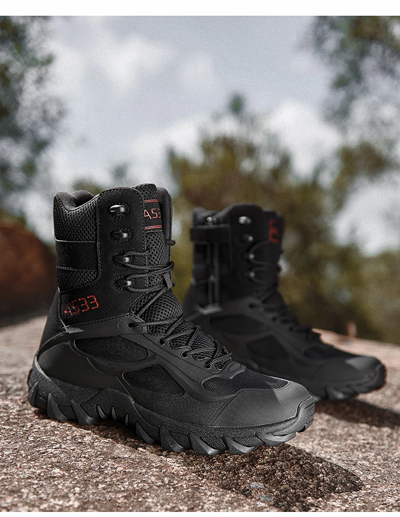 Bottes de randonnée légères dans le désert pour hommes, chaussures de plein air, bottes de saut dans la jungle, vêtements non ald, bottes de degré Bottes de randonnée légères dans le désert pour hommes, chaussures de plein air, bottes de saut dans la jungle, vêtements non ald, bottes de degré