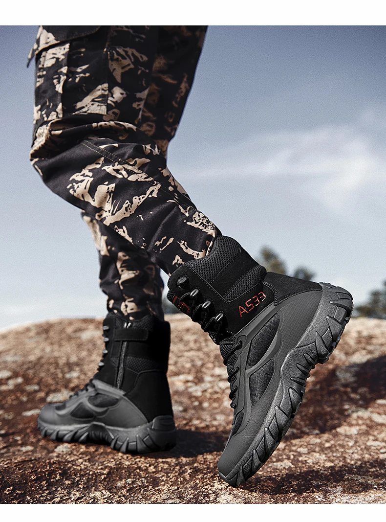 Bottes de randonnée légères dans le désert pour hommes, chaussures de plein air, bottes de saut dans la jungle, vêtements non ald, bottes de degré Bottes de randonnée légères dans le désert pour hommes, chaussures de plein air, bottes de saut dans la jungle, vêtements non ald, bottes de degré