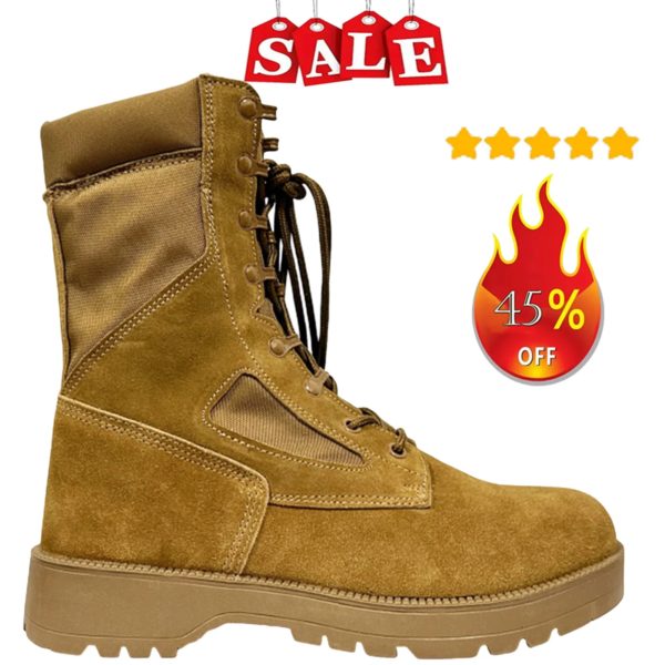 Bottes Dulskip respirantes en cuir pour hommes, randonnée en plein air dans le désert, rinçage masculin, nouvelle marque