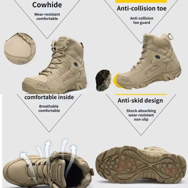 Bottes à plateforme coordonnantes pour hommes, chaussures de terrain militaires des forces spéciales, chaussures d'extérieur légères, anti-chute, Zapatillas Zbre – Image 4