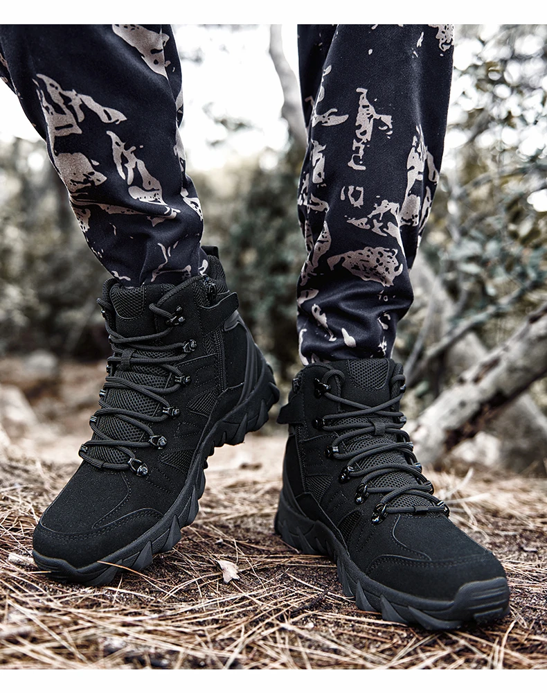 Bottes militaires décontractées pour hommes, chaussures de randonnée, baskets pour hommes, sports et loisirs, mocassins à plateforme