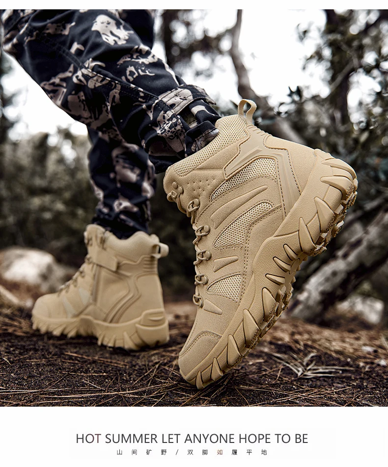 Bottes militaires décontractées pour hommes, chaussures de randonnée, baskets pour hommes, sports et loisirs, mocassins à plateforme