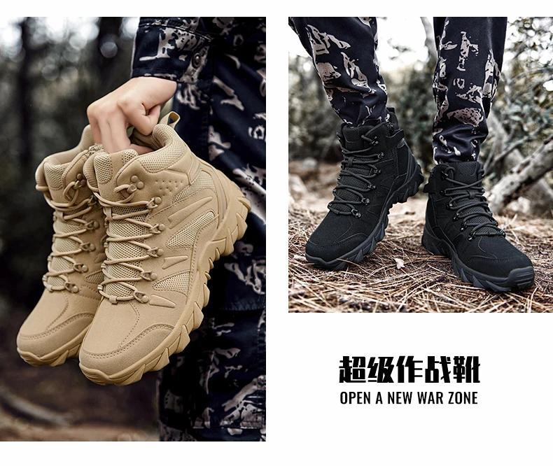 Bottes militaires décontractées pour hommes, chaussures de randonnée, baskets pour hommes, sports et loisirs, mocassins à plateforme