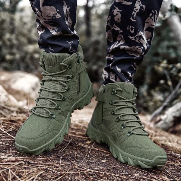 Bottes militaires décontractées pour hommes, chaussures de randonnée, baskets pour hommes, sports et loisirs, mocassins à plateforme – Image 5