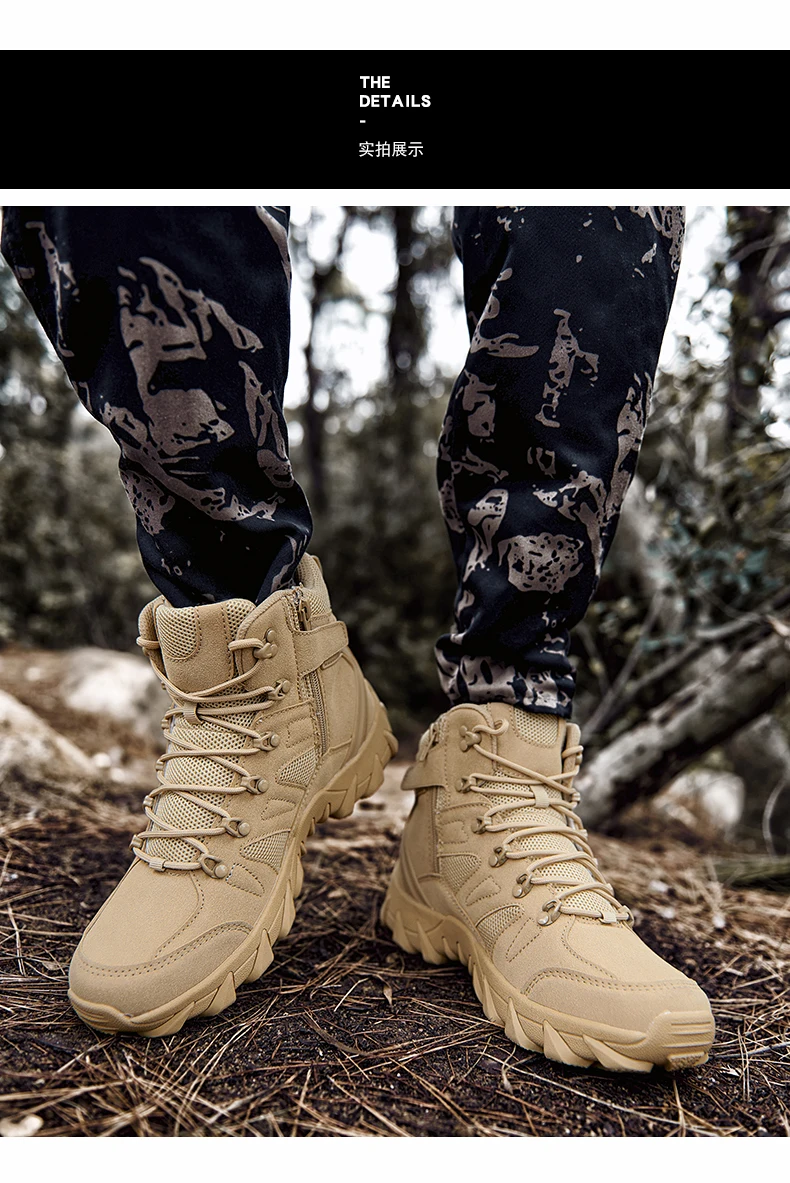Bottes militaires décontractées pour hommes, chaussures de randonnée, baskets pour hommes, sports et loisirs, mocassins à plateforme
