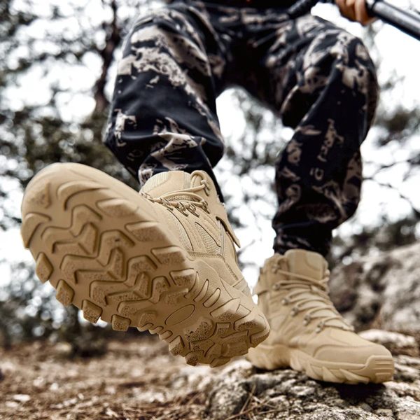 Bottes militaires décontractées pour hommes, chaussures de randonnée, baskets pour hommes, sports et loisirs, mocassins à plateforme – Image 4