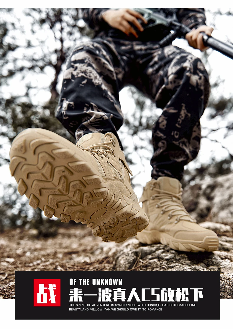 Bottes militaires décontractées pour hommes, chaussures de randonnée, baskets pour hommes, sports et loisirs, mocassins à plateforme