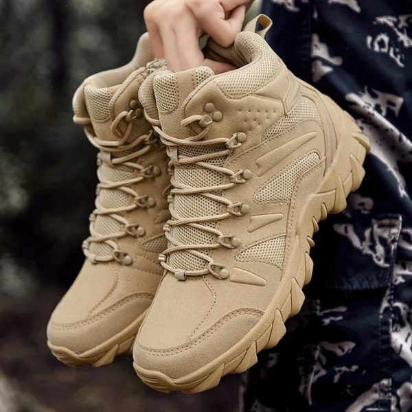 Bottes militaires décontractées pour hommes, chaussures de randonnée, baskets pour hommes, sports et loisirs, mocassins à plateforme – Image 2