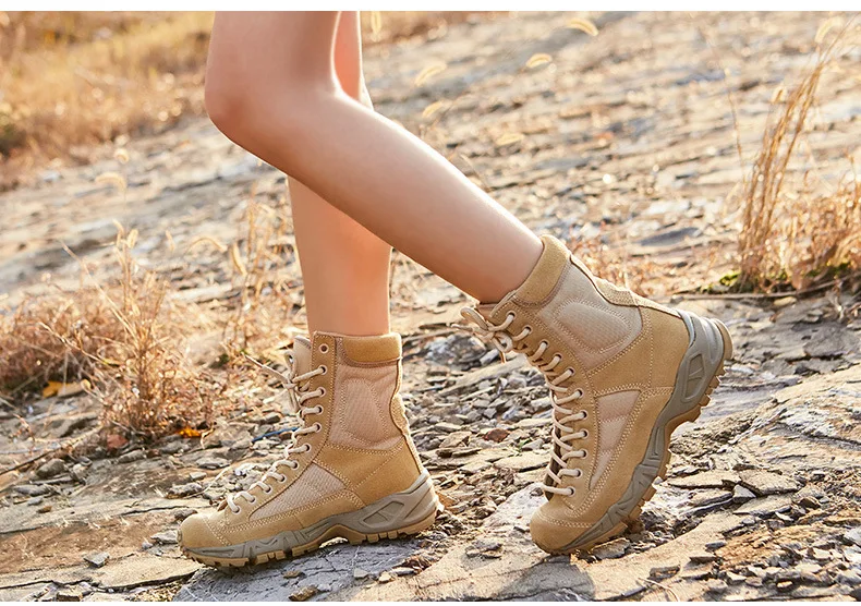 Bottes de sport en cuir pour hommes, bottines de randonnée en plein air, de désert, de rinçage, nouvelle collection