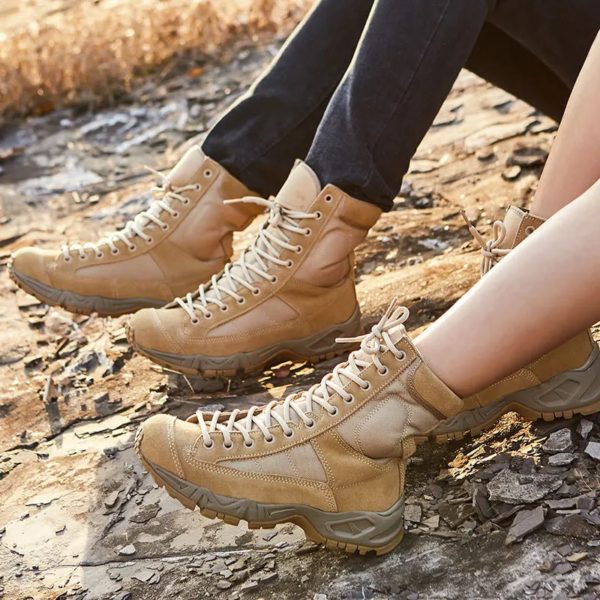 Bottes de sport en cuir pour hommes, bottines de randonnée en plein air, de désert, de rinçage, nouvelle collection – Image 3
