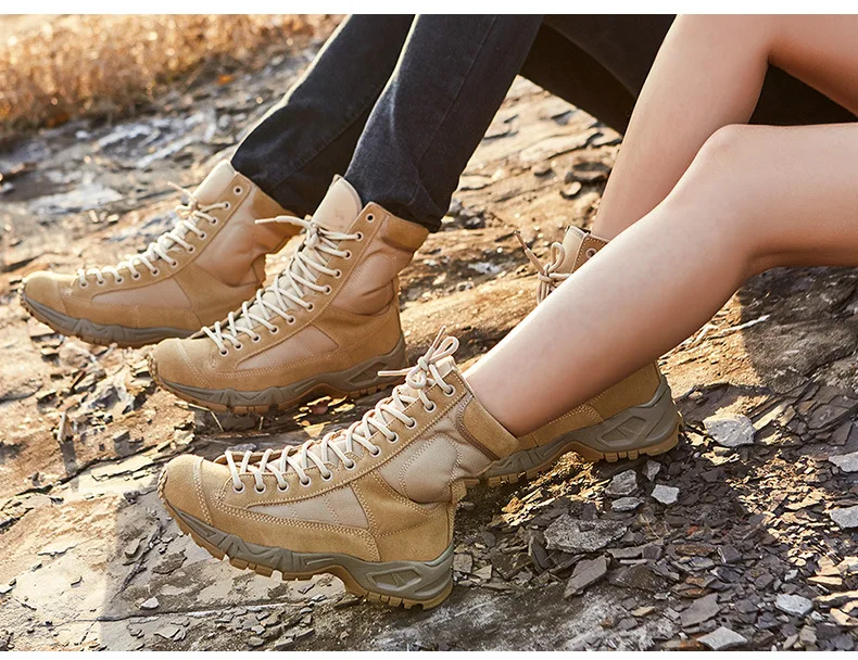 Bottes de sport en cuir pour hommes, bottines de randonnée en plein air, de désert, de rinçage, nouvelle collection
