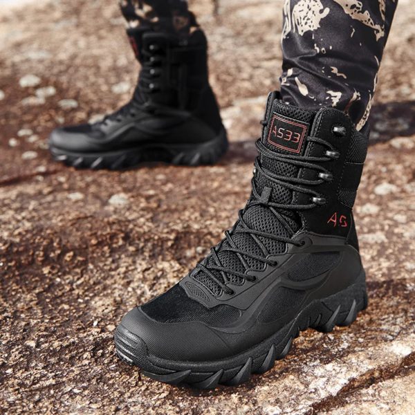 Bottes en cuir de marque de haute qualité pour hommes, chaussures de sécurité pour le travail, Duldesert Skip, chaussures de chasse en plein air, bottes de rinçage, nouveau – Image 3