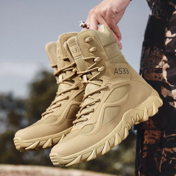 Bottes en cuir de marque de haute qualité pour hommes, chaussures de sécurité pour le travail, Duldesert Skip, chaussures de chasse en plein air, bottes de rinçage, nouveau – Image 5