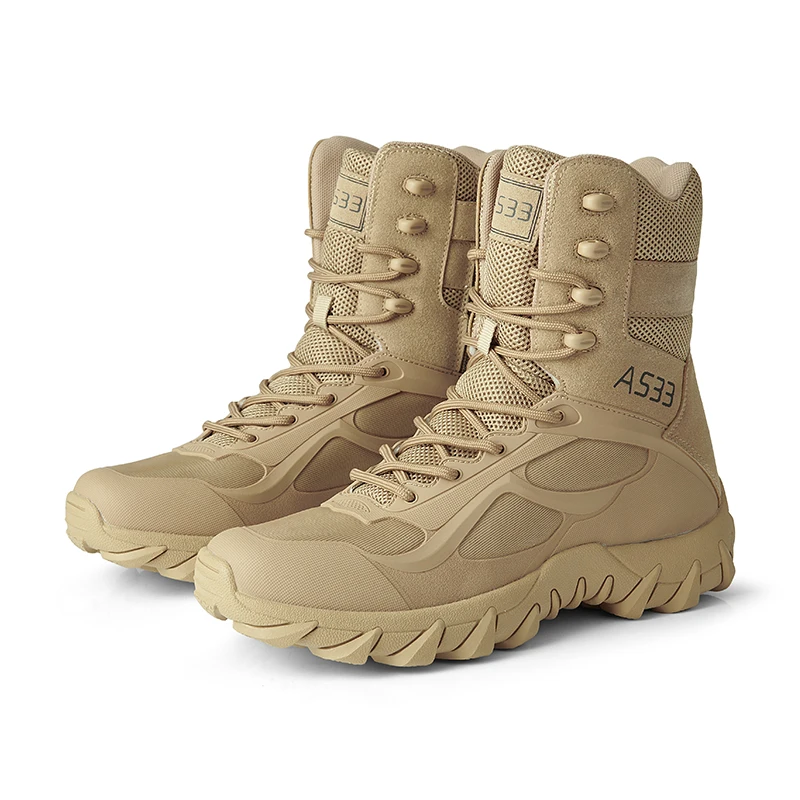 Bottes en cuir de marque de haute qualité pour hommes, chaussures de sécurité pour le travail, Duldesert Skip, chaussures de chasse en plein air, bottes de rinçage, nouveau
