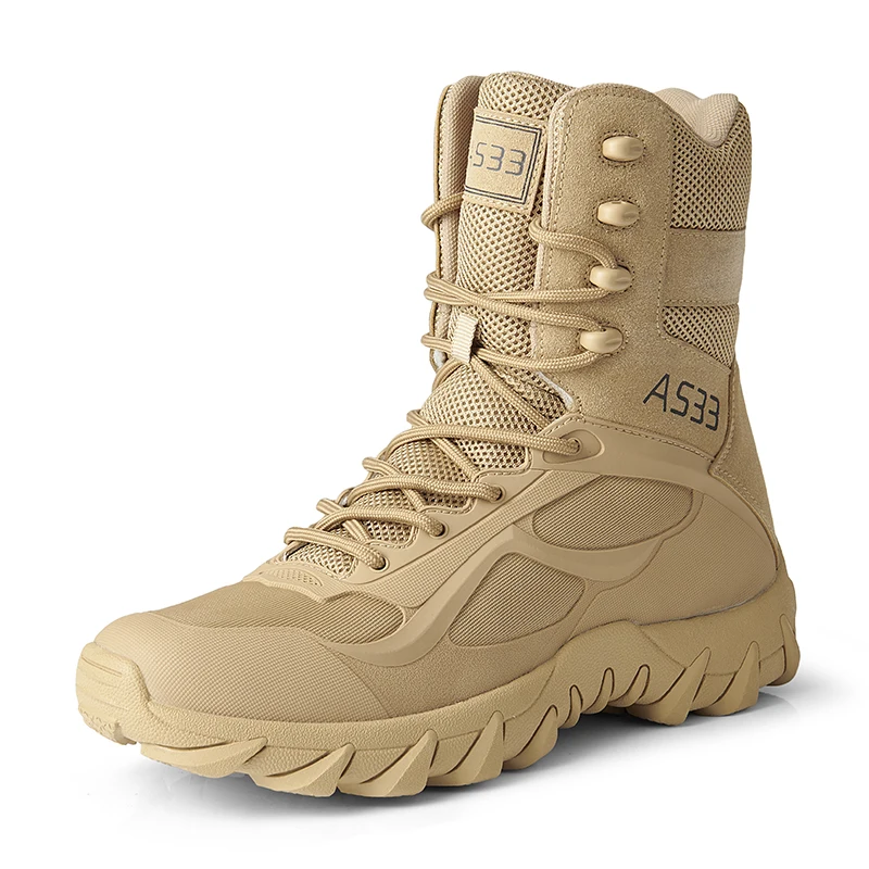 Bottes en cuir de marque de haute qualité pour hommes, chaussures de sécurité pour le travail, Duldesert Skip, chaussures de chasse en plein air, bottes de rinçage, nouveau