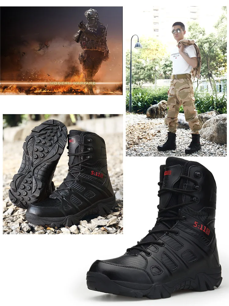 Bottes de randonnée montantes pour hommes, chaussures de plein air anti-collision, chaussures de travail, baskets de trekking anti-ald, nouveau