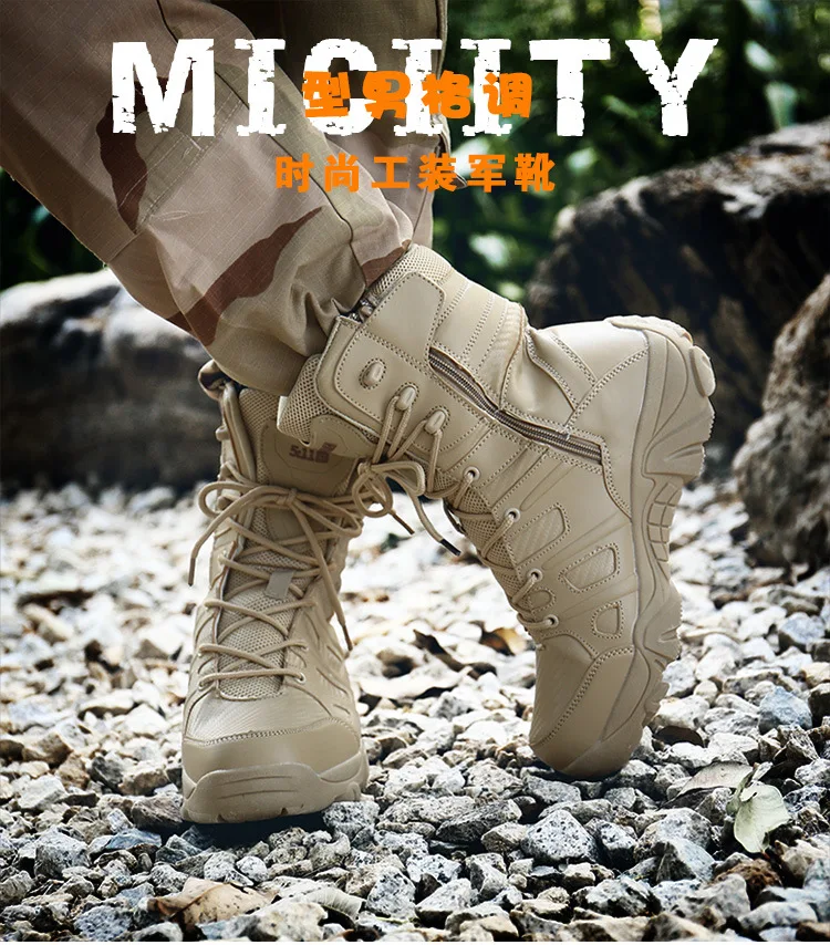 Bottes de randonnée montantes pour hommes, chaussures de plein air anti-collision, chaussures de travail, baskets de trekking anti-ald, nouveau