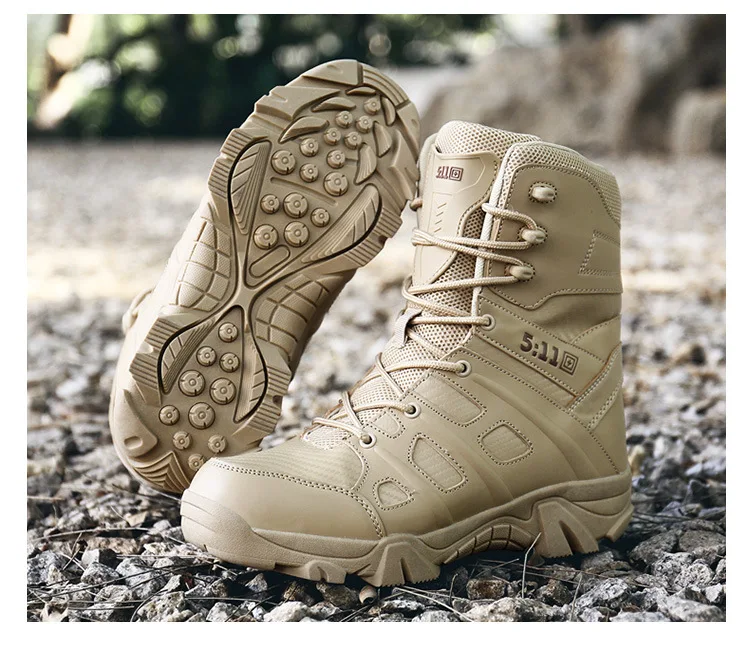 Bottes de randonnée montantes pour hommes, chaussures de plein air anti-collision, chaussures de travail, baskets de trekking anti-ald, nouveau