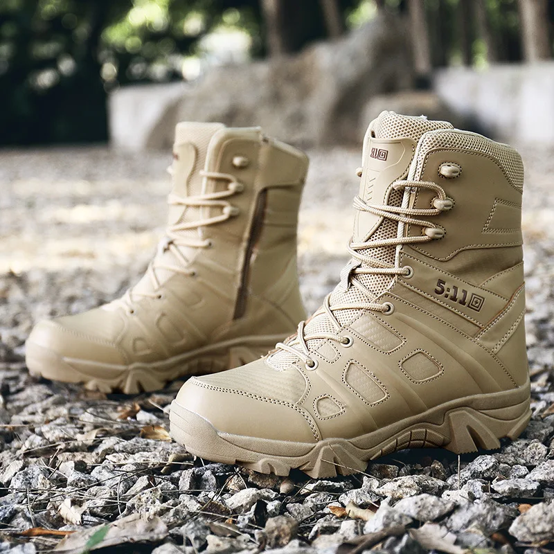 Bottes de randonnée montantes pour hommes, chaussures de plein air anti-collision, chaussures de travail, baskets de trekking anti-ald, nouveau