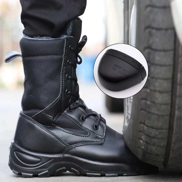 Bottes de travail et de sécurité pour hommes, chaussures de protection, anti-écrasement, bottes de saut dans le désert, bottes Parker en acier, perforation, extérieur – Image 3