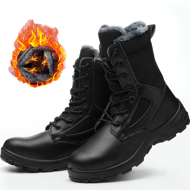 Bottes de travail et de sécurité pour hommes, chaussures de protection, anti-écrasement, bottes de saut dans le désert, bottes Parker en acier, perforation, extérieur