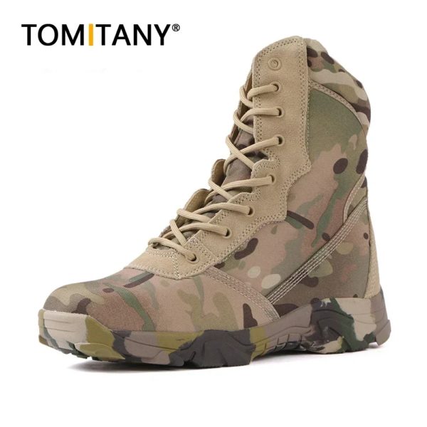 DulMilitary-Bottes de randonnée authentiques pour hommes, chaussures de l'armée américaine, chasse, trekking, camping, canadisme, travail d'hiver, 2021 – Image 2