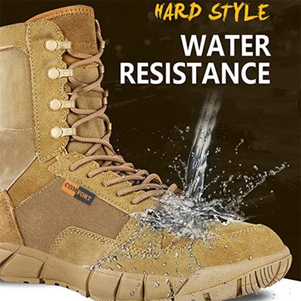 Bottes hautes du désert pour hommes, chaussures de randonnée en plein air, bottes de saut de soldat, haute qualité – Image 3
