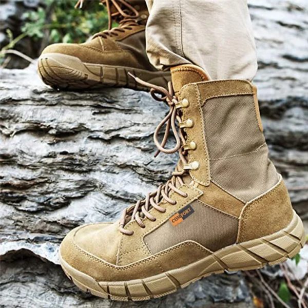 Bottes hautes du désert pour hommes, chaussures de randonnée en plein air, bottes de saut de soldat, haute qualité