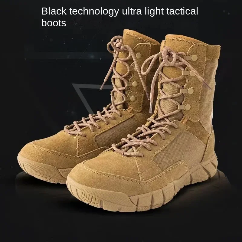 Bottes hautes du désert pour hommes, chaussures de randonnée en plein air, bottes de saut de soldat, haute qualité