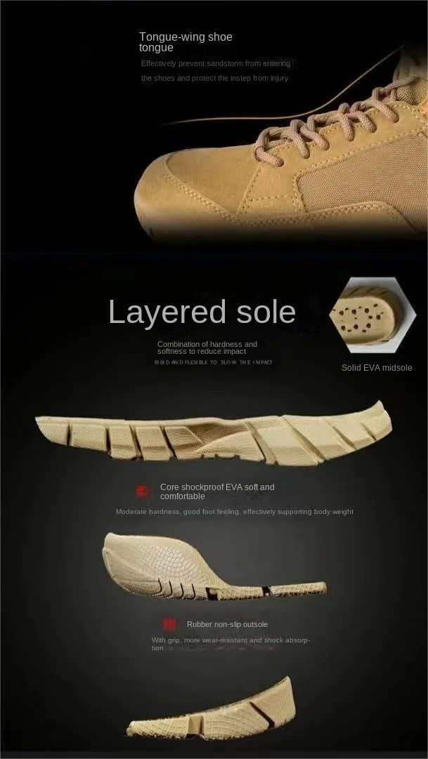Bottes hautes du désert pour hommes, chaussures de randonnée en plein air, bottes de saut de soldat, haute qualité