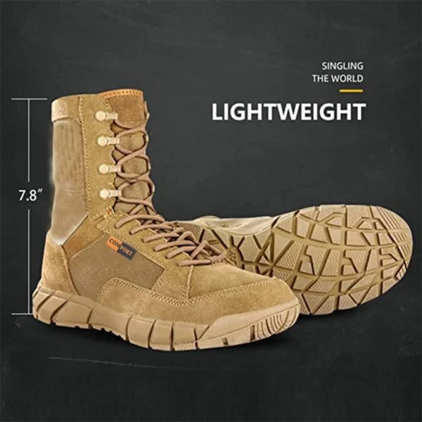 Bottes hautes du désert pour hommes, chaussures de randonnée en plein air, bottes de saut de soldat, haute qualité – Image 4