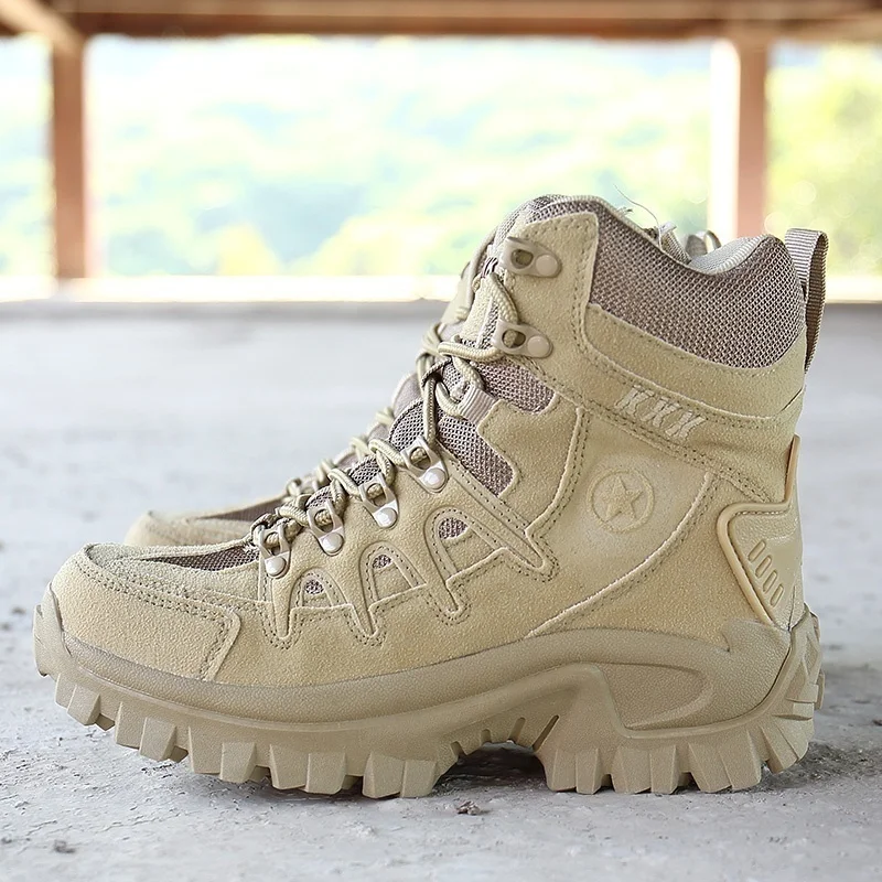 Bottes militaires pour hommes, chaussures de sécurité au travail, bottes de moto, botte de rinçage pour hommes, grande taille 39-46