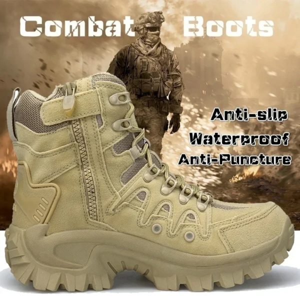 Bottes militaires pour hommes, chaussures de sécurité au travail, bottes de moto, botte de rinçage pour hommes, grande taille 39-46 – Image 2