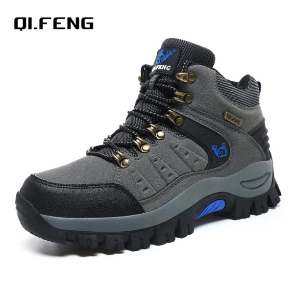 Bottines classiques en daim de vache pour hommes, chaussures de randonnée résistantes à l'usure, baskets de marche confortables pour hommes, chaussures tactiques – Image 2