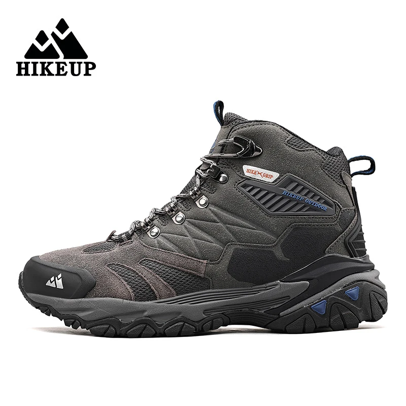 HIKEUP-Bottes de randonnée en daim imperméables pour hommes, chaussures de trekking, bottes militaires Dulskip, haut, extérieur, hiver