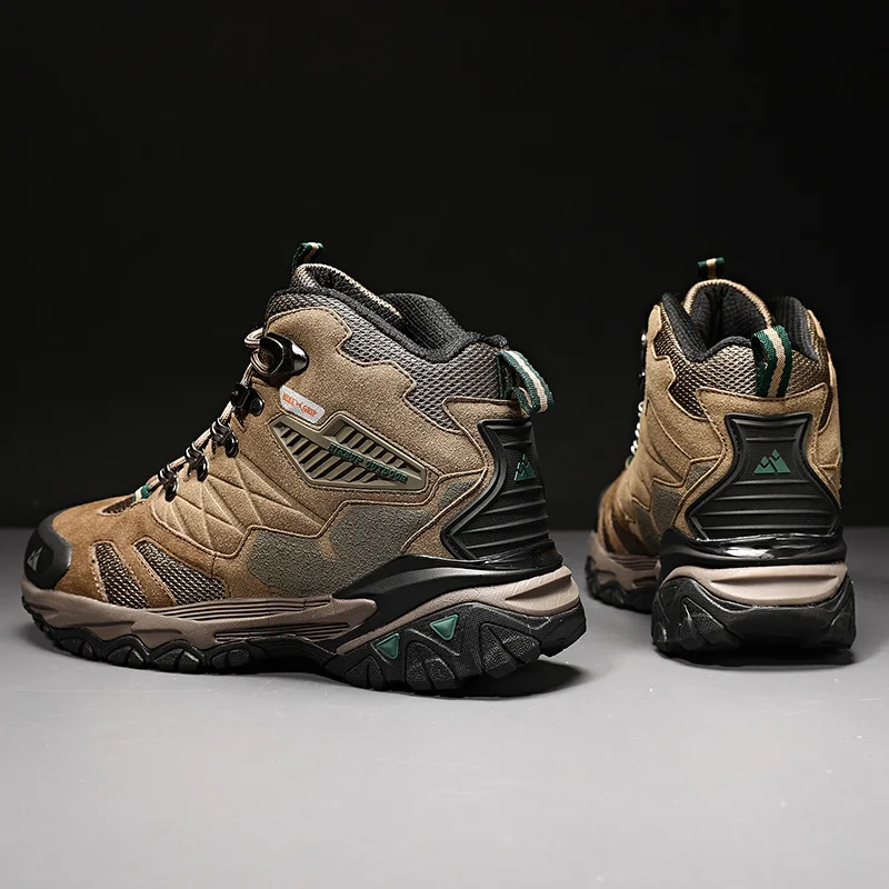 HIKEUP-Bottes de randonnée en daim imperméables pour hommes, chaussures de trekking, bottes militaires Dulskip, haut, extérieur, hiver