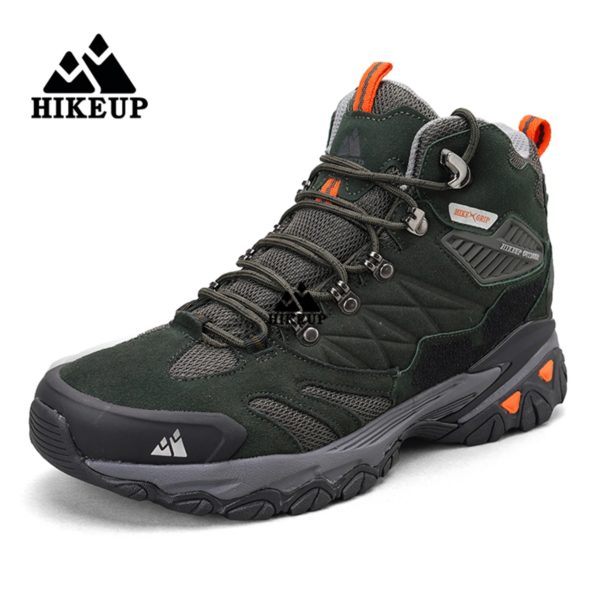 HIKEUP-Bottes de randonnée en daim imperméables pour hommes, chaussures de trekking, bottes militaires Dulskip, haut, extérieur, hiver – Image 4