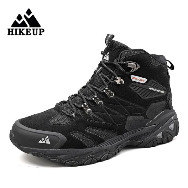 HIKEUP-Bottes de randonnée en daim imperméables pour hommes, chaussures de trekking, bottes militaires Dulskip, haut, extérieur, hiver – Image 3