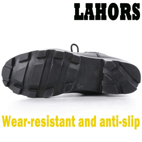 LAHORS-Bottes de randonnée en cuir de vachette pour hommes, chaussures de sport en plein air, bottes de saut dans le désert, chaussures de sécurité au travail – Image 6