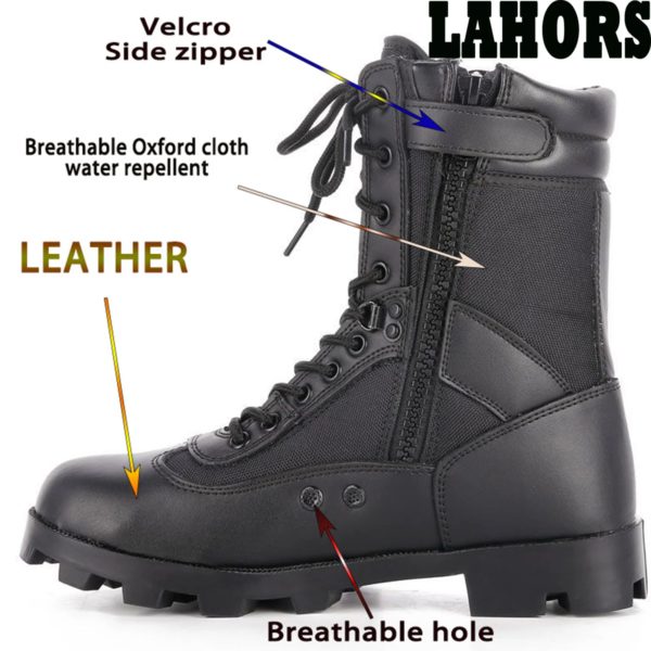 LAHORS-Bottes de randonnée en cuir de vachette pour hommes, chaussures de sport en plein air, bottes de saut dans le désert, chaussures de sécurité au travail