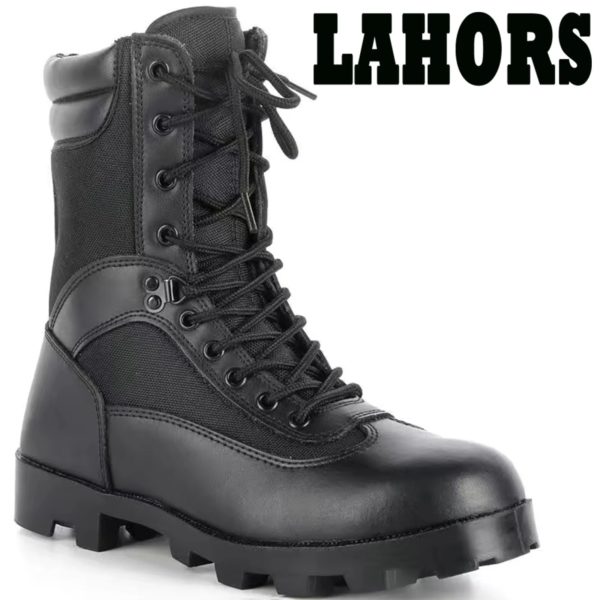 LAHORS-Bottes de randonnée en cuir de vachette pour hommes, chaussures de sport en plein air, bottes de saut dans le désert, chaussures de sécurité au travail – Image 3