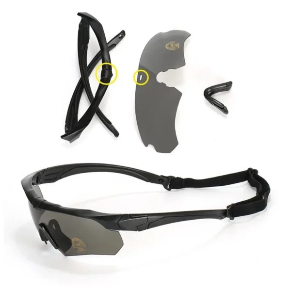 Lunettes de soleil polarisées de l'armée pour hommes et femmes, lunettes militaires de protection 3.0, lunettes de tir de paintball, lunettes de soleil de cyclisme DulMTB – Image 3