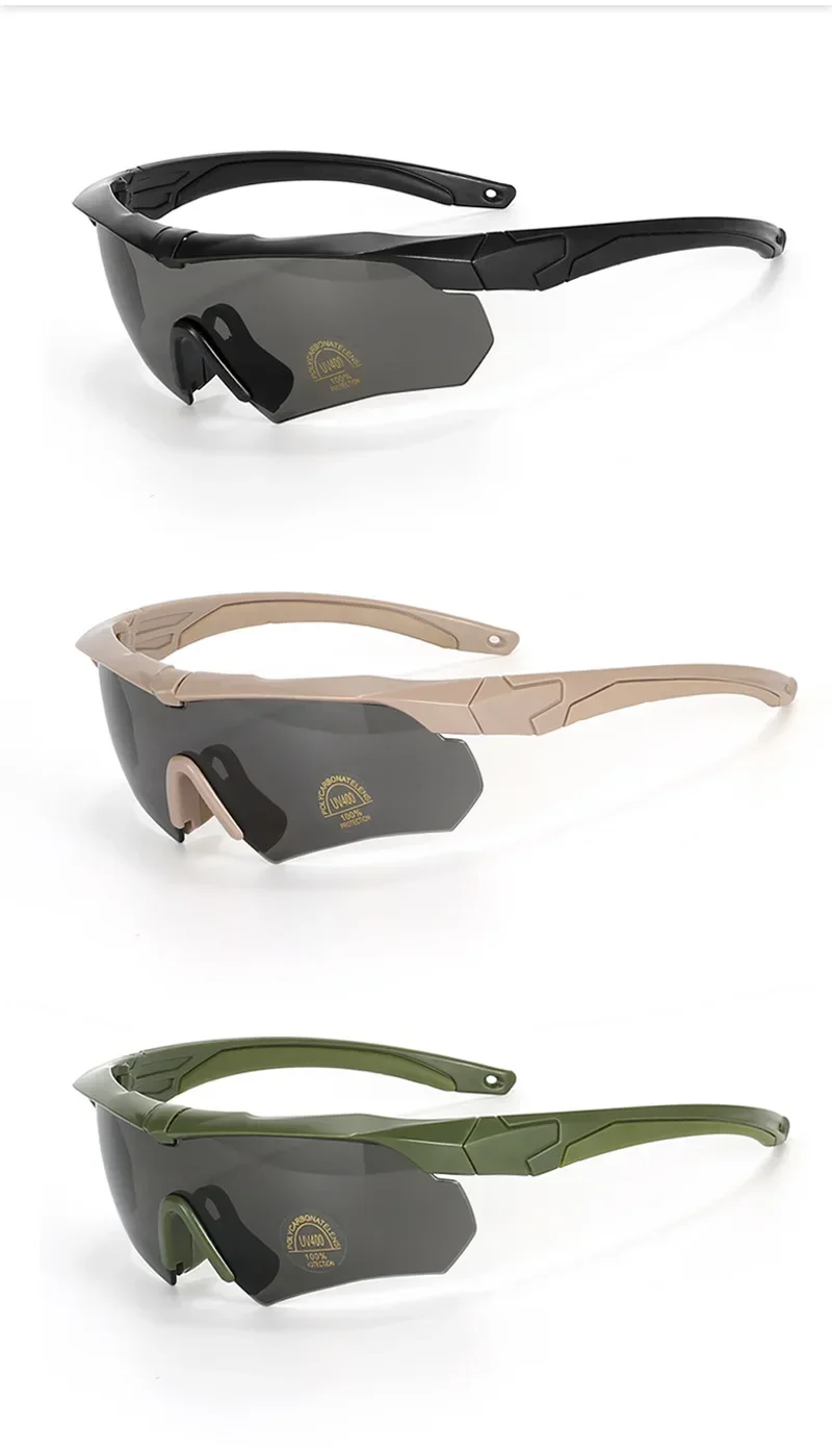 Lunettes de soleil polarisées de l'armée pour hommes et femmes, lunettes militaires de protection 3.0, lunettes de tir de paintball, lunettes de soleil de cyclisme DulMTB