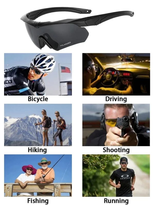 Lunettes de soleil polarisées de l'armée pour hommes et femmes, lunettes militaires de protection 3.0, lunettes de tir de paintball, lunettes de soleil de cyclisme DulMTB – Image 4
