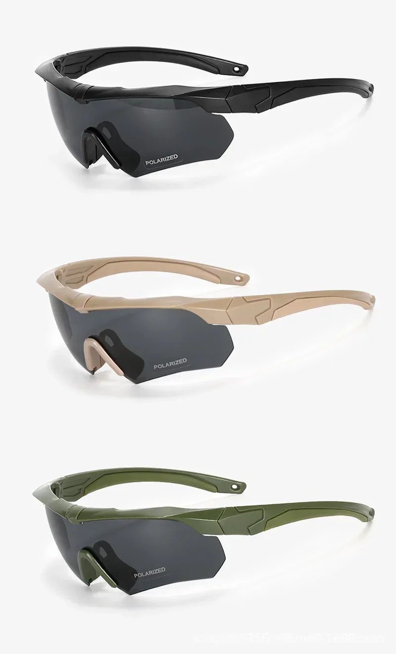 Lunettes de soleil polarisées de l'armée pour hommes et femmes, lunettes militaires de protection 3.0, lunettes de tir de paintball, lunettes de soleil de cyclisme DulMTB