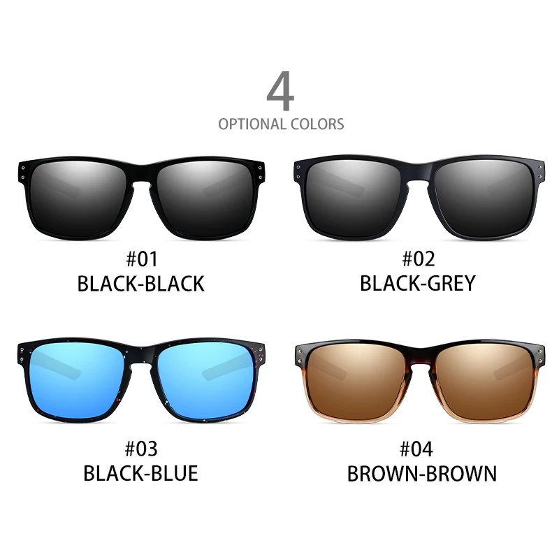 Lunettes de soleil carrées polarisées pour hommes, lunettes de conduite, lunettes de pêche, mode sportive, UV400, TR90