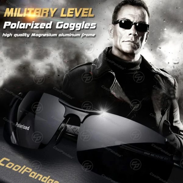 Lunettes de soleil polarisées pour hommes, lunettes de soleil militaires en aluminium et magnésium, lunettes de conduite HD pour hommes/femmes Oculos masculino