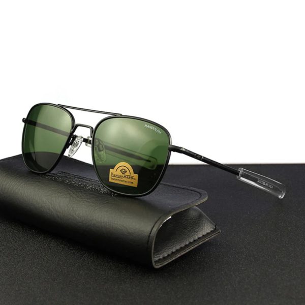 Lunettes de soleil pilote RE Randolph pour hommes, lunettes de soleil de qualité supérieure pour hommes, armée américaine, lentille en verre militaire, lentille AO Oculos – Image 3