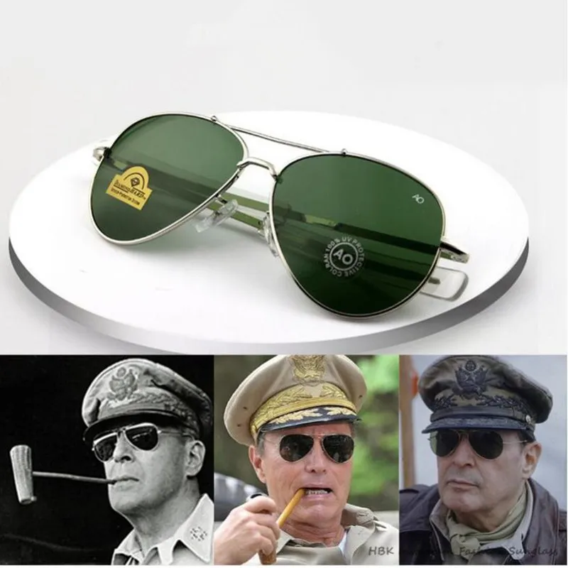 Lunettes de soleil d'aviation pour hommes et femmes, lunettes de soleil optiques militaires de l'armée américaine, lunettes de soleil pilote AO, 2021 Oculos De Sites Mascul37, 8057