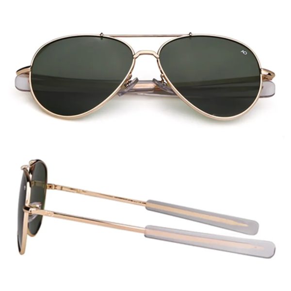 Lunettes de soleil d'aviation pour hommes et femmes, lunettes de soleil optiques militaires de l'armée américaine, lunettes de soleil pilote AO, 2021 Oculos De Sites Mascul37, 8057 – Image 4